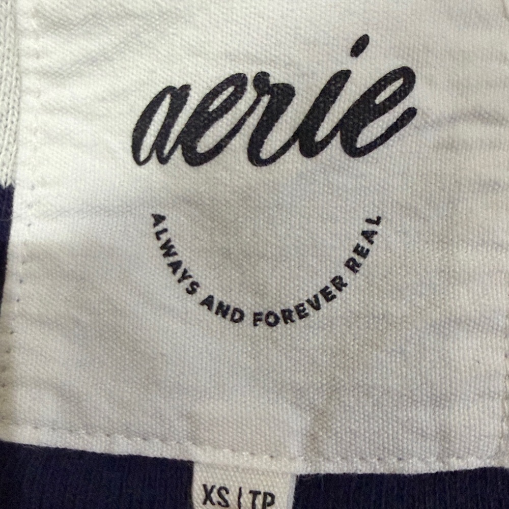 Aerie Navy and White Striped Rugby Polo - Picture 6 of 8